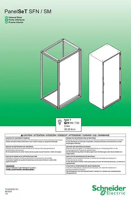 schneider施耐德PanelSeT SFN_SM - Internal Door - 说明页